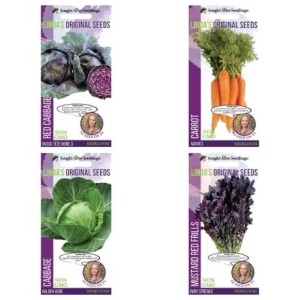 Linda's Original Seeds - Cabbage, Red Cabbage, Mustard Frills and Carrots